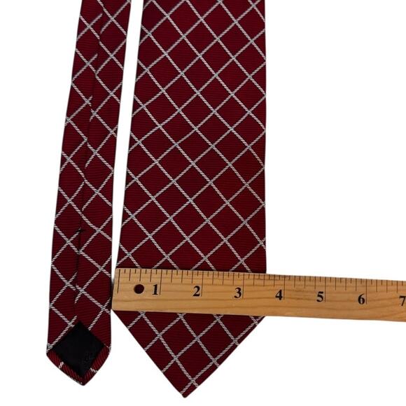 BROOKS BROTHERS 346 Pure Silk Red & White Work Attire Tie - Picture 6 of 7